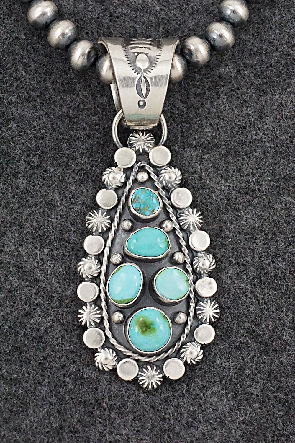 Turquoise & Sterling Silver Necklace - Adrienne Gordon