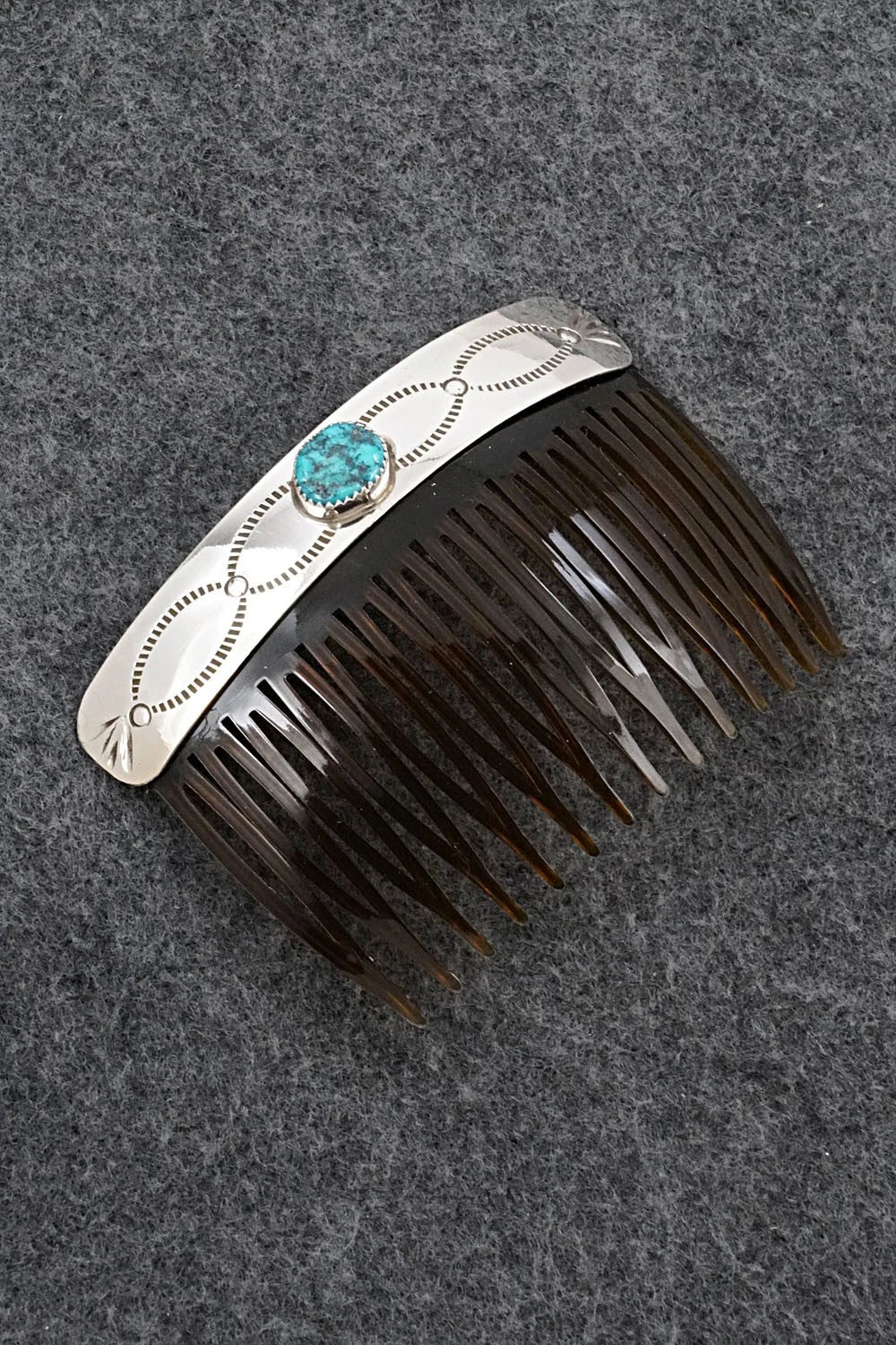 Turquoise & Sterling Silver Hair Combs - Joann Silver