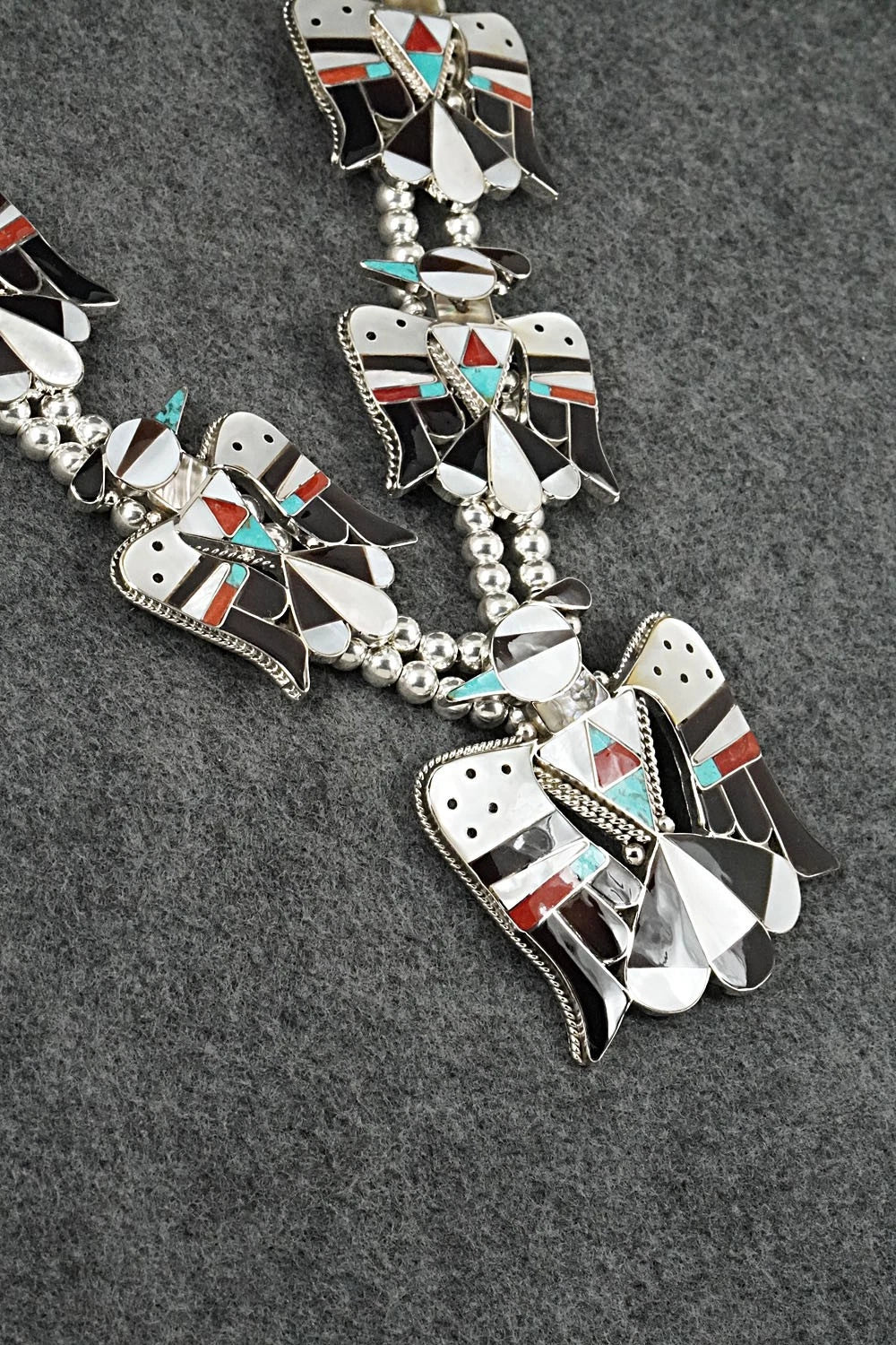 Multi-Stone & Sterling Silver Inlay Necklace Set - Bobby Shack