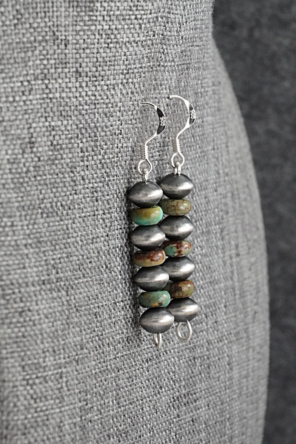 Turquoise & Sterling Silver Navajo Pearl Earrings - Tonisha Haley