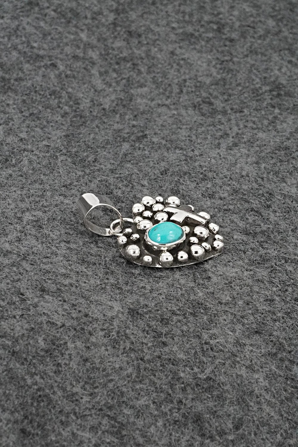 Turquoise & Sterling Silver Pendant - Raymond Coriz