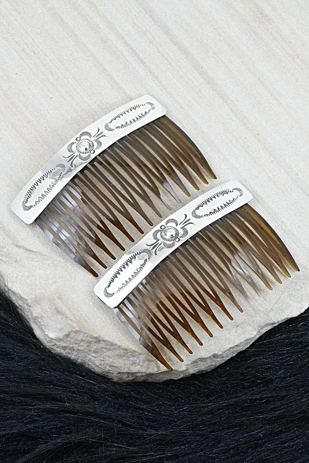 Sterling Silver Hair Combs - Bertha Begay
