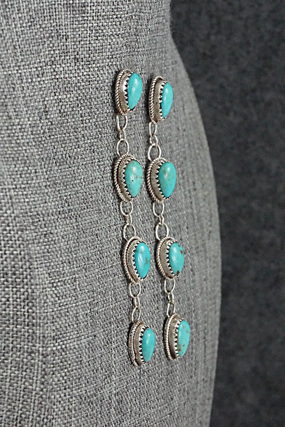 Turquoise & Sterling Silver Earrings - Ernest Hawthorne
