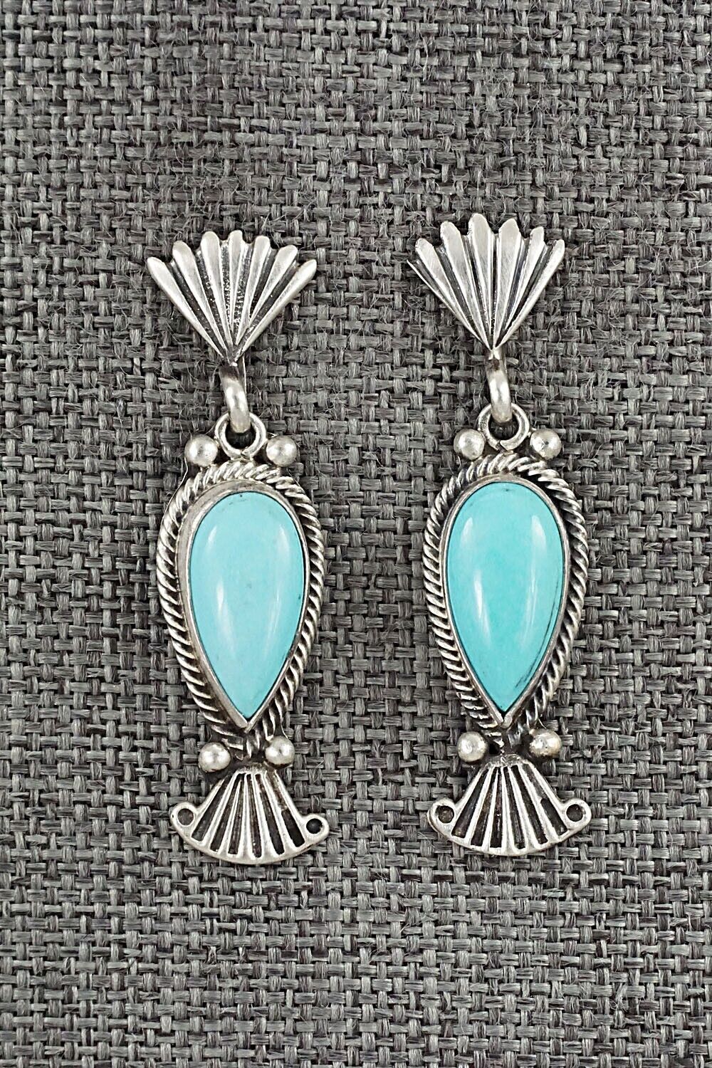 Turquoise & Sterling Silver Earrings - Verley Betone