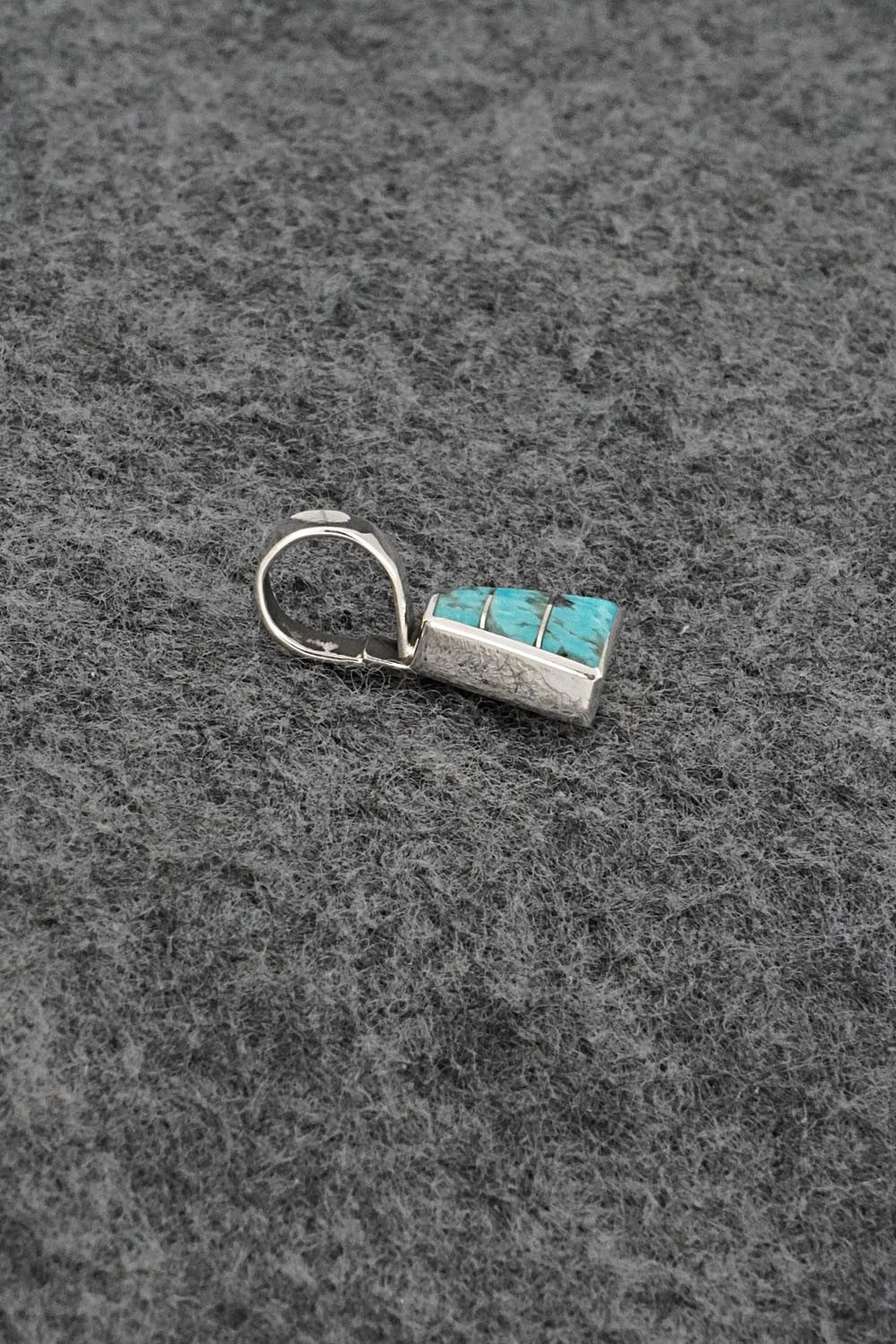 Turquoise & Sterling Silver Inlay Pendant - Michelle Haloo