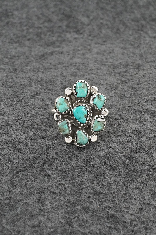 Turquoise & Sterling Silver Ring - Priscilla Reeder - Size 7.5