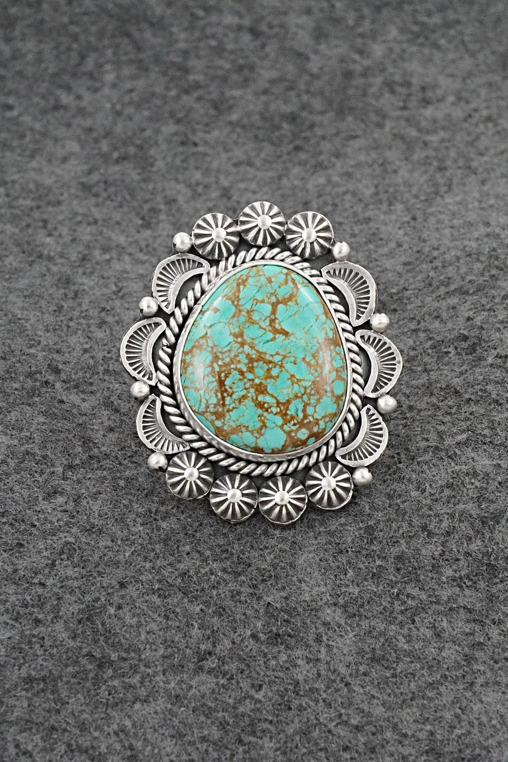 Turquoise & Sterling Silver Ring - Rosita Calladitto - Size 9
