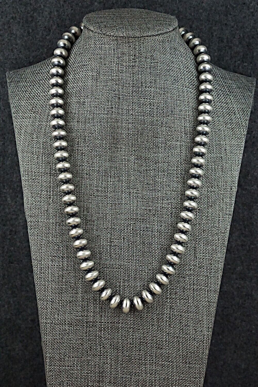 Sterling Silver Navajo Pearl Necklace 20" - Dorinda Mariano
