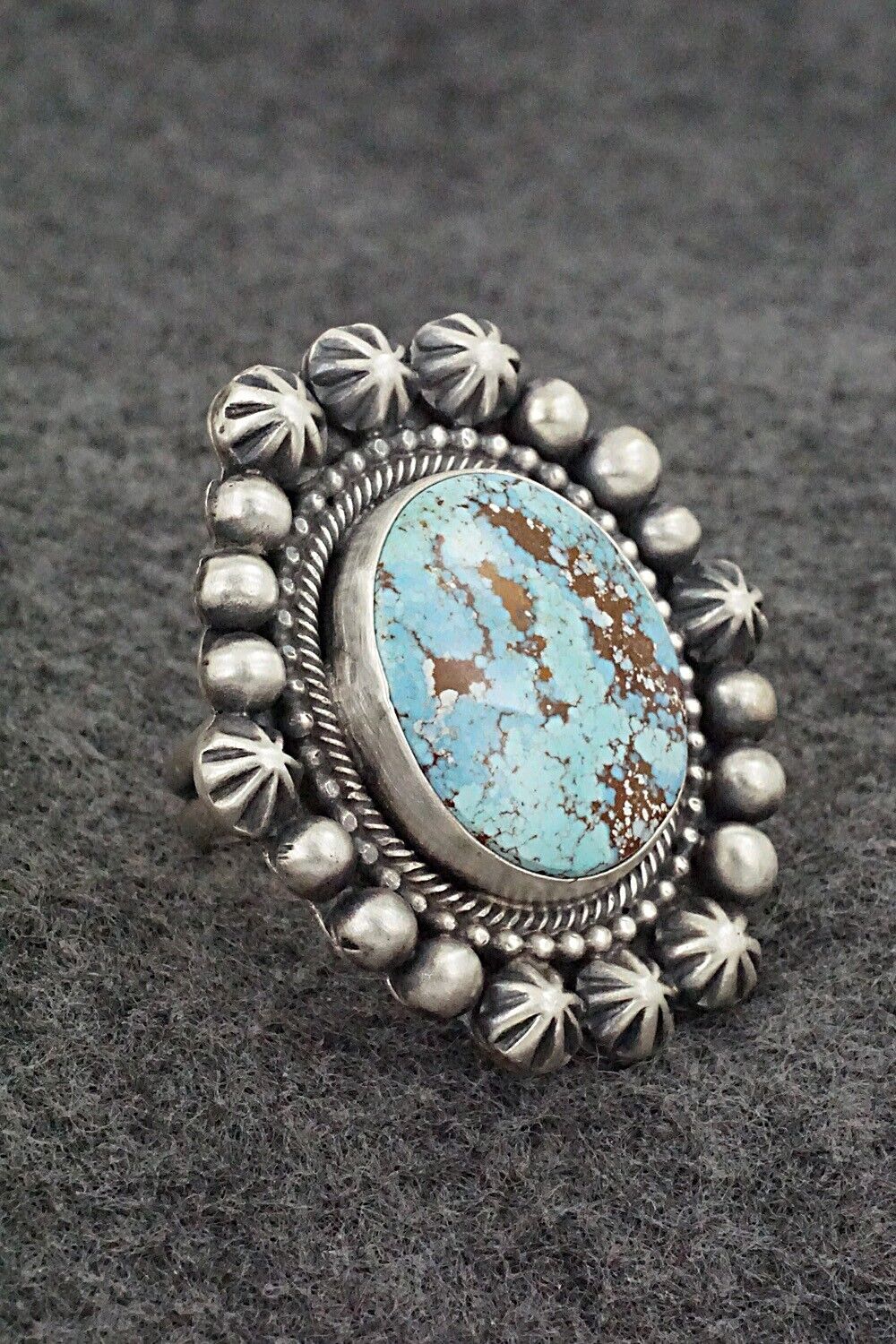 Turquoise & Sterling Silver Ring - Bobby Johnson - Size 8