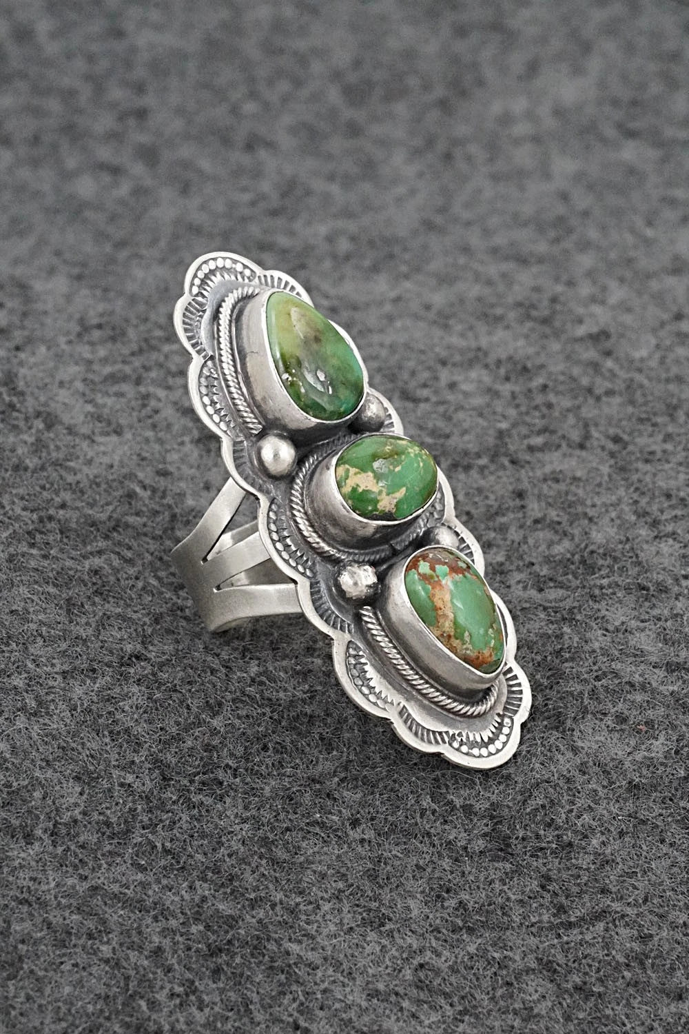 Turquoise & Sterling Silver Ring - Bobby Johnson - Size 6.5