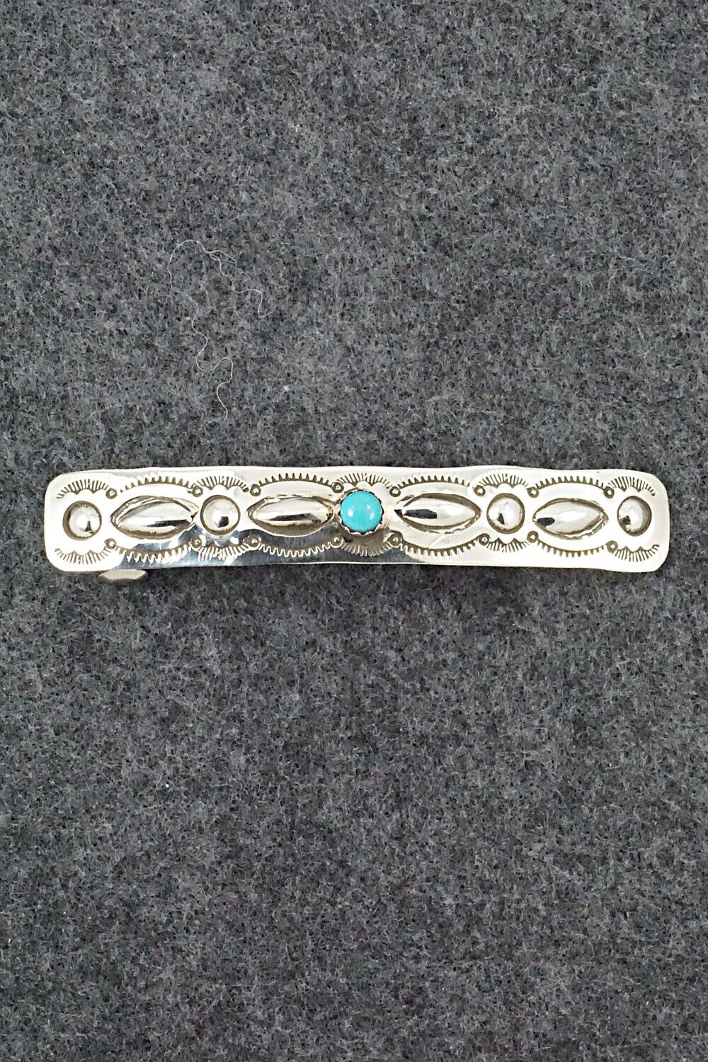 Turquoise & Sterling Silver Hair Barrette - Jennie Blackgoat