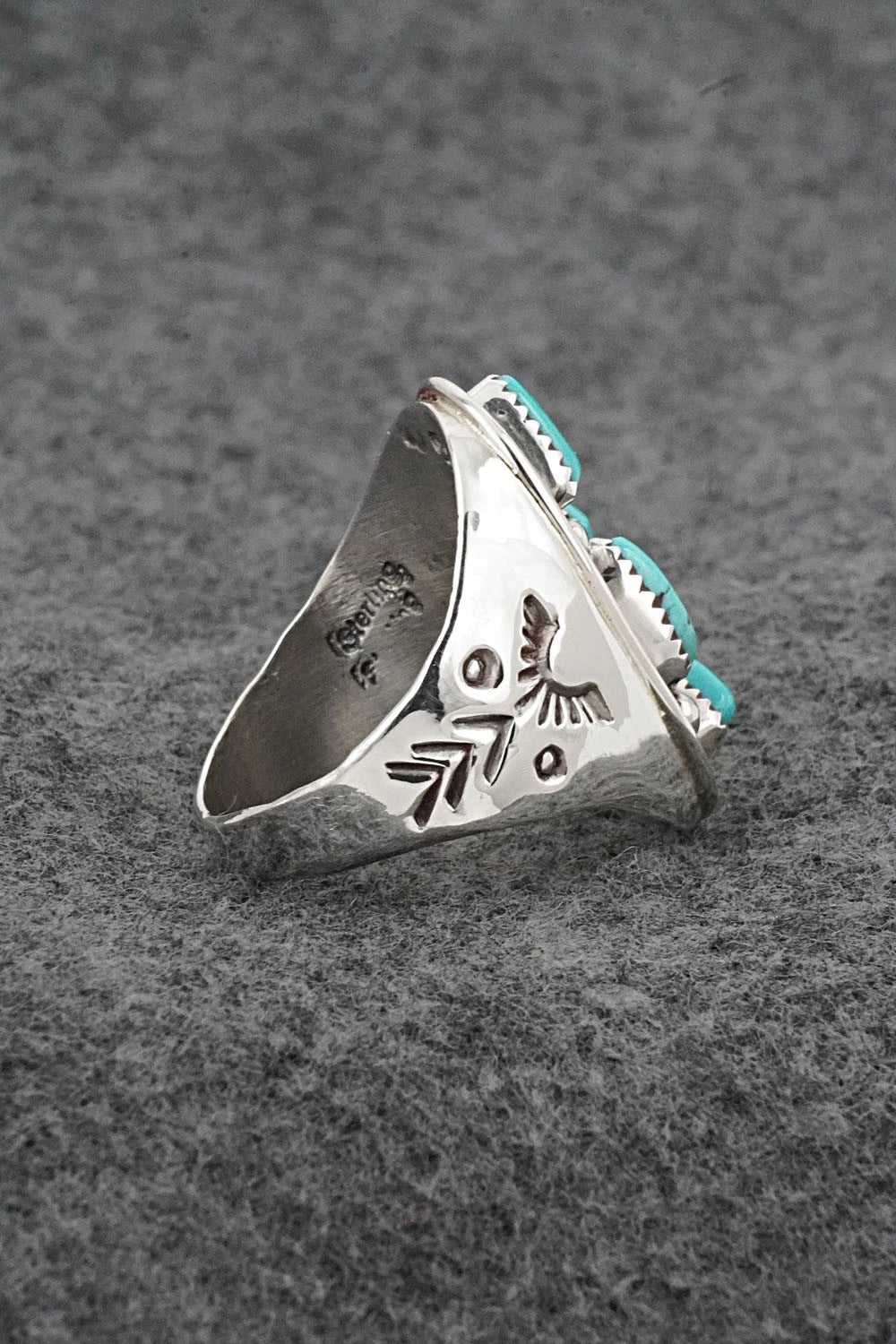 Turquoise & Sterling Silver Ring - Anthony Brown - Size 10.5