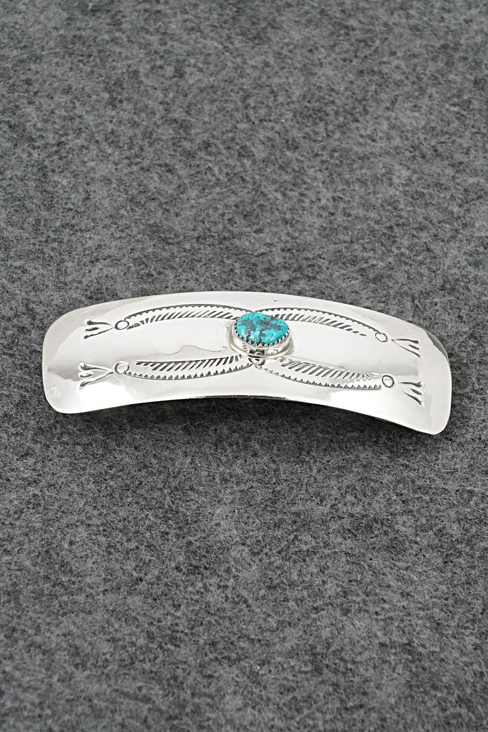 Turquoise & Sterling Silver Hair Barrette - Jolene Begay