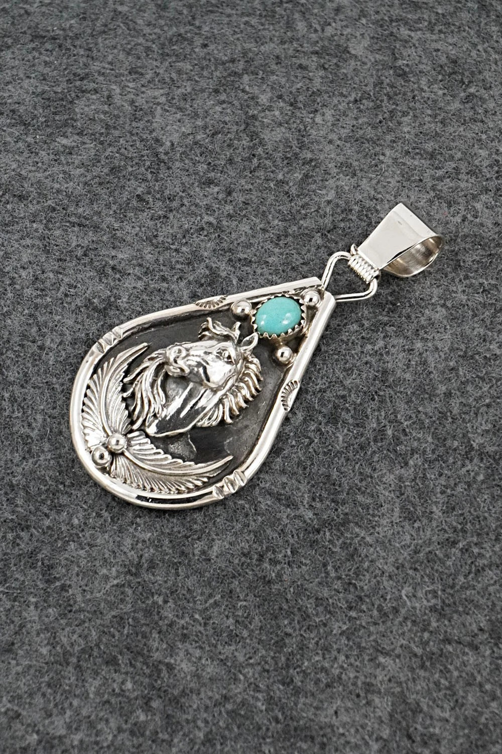 Turquoise & Sterling Silver Pendant - Darrell Morgan