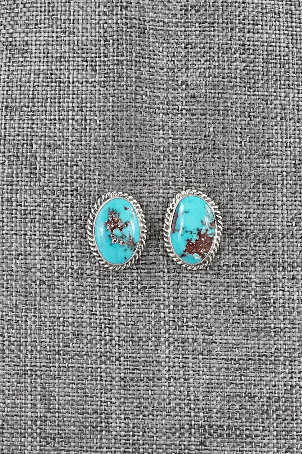 Turquoise & Sterling Silver Earrings - Eugene Gruber