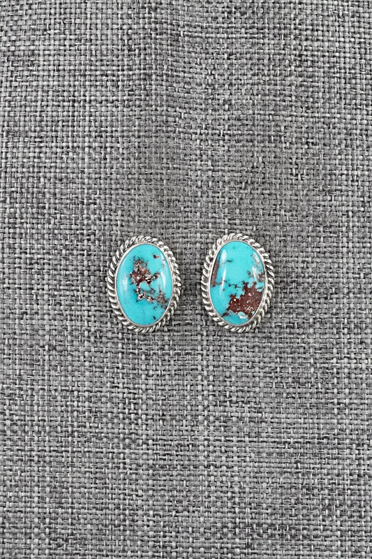 Turquoise & Sterling Silver Earrings - Eugene Gruber