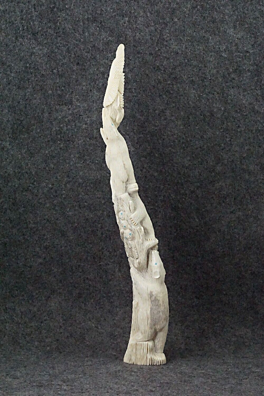 Bears & Owls Zuni Fetish Carving - Destry Siutza