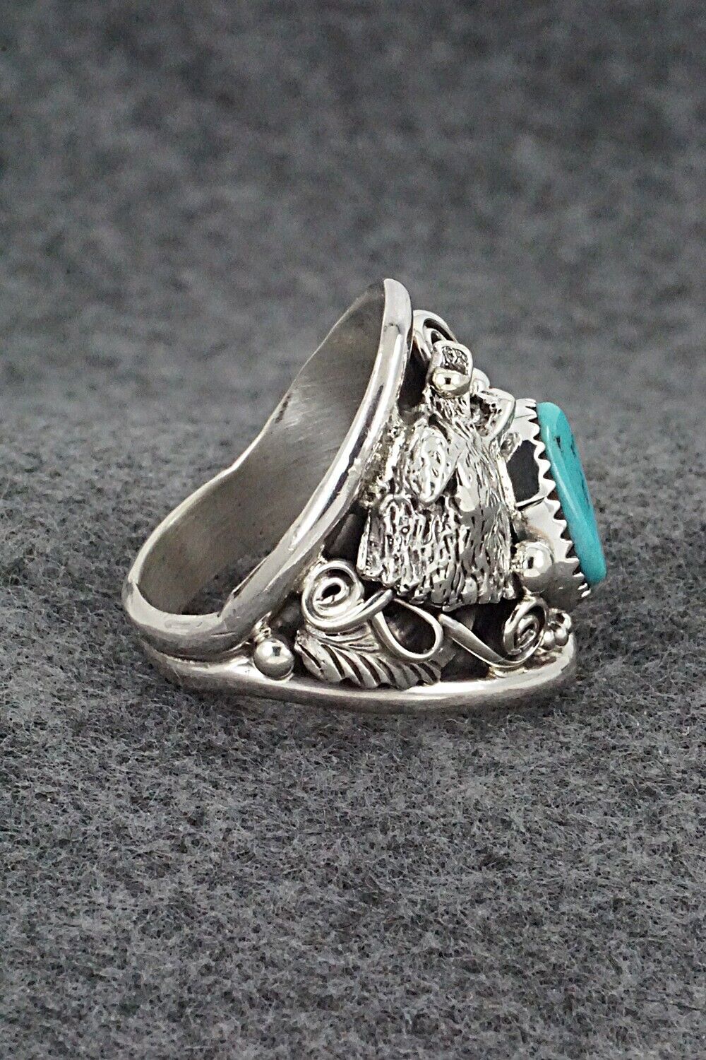 Turquoise & Sterling Silver Ring - Jeannette Saunders - Size 11.5