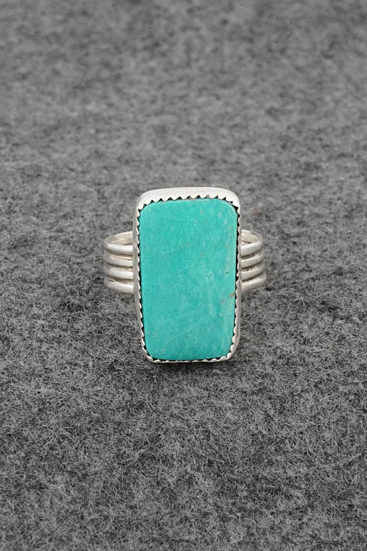 Turquoise & Sterling Silver Ring - Priscilla Reeder - Size 9.5