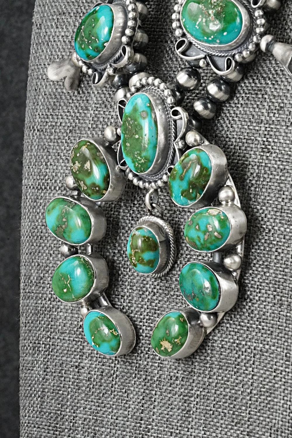 Turquoise & Sterling Silver Squash Blossom Set - Darrin Livingston