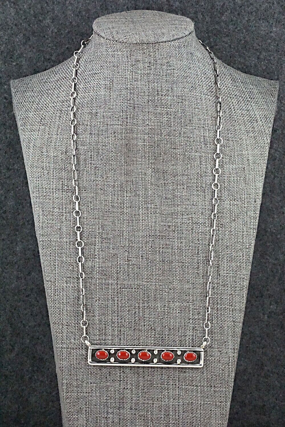 Coral & Sterling Silver Necklace - Paul Largo