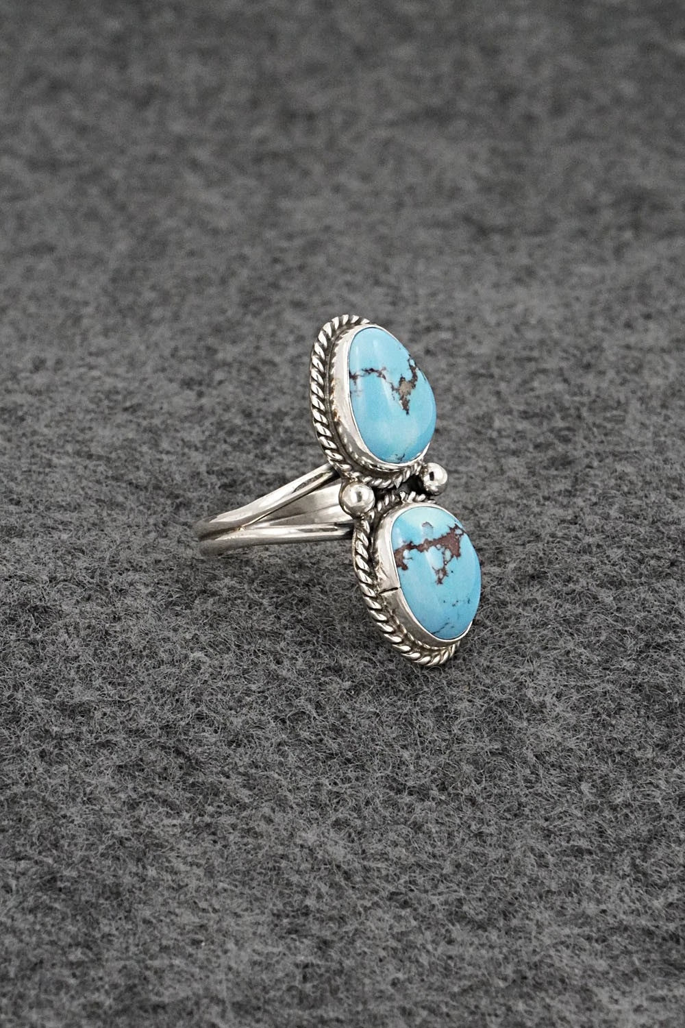 Turquoise & Sterling Silver Ring - Eugene Gruber - Size 8