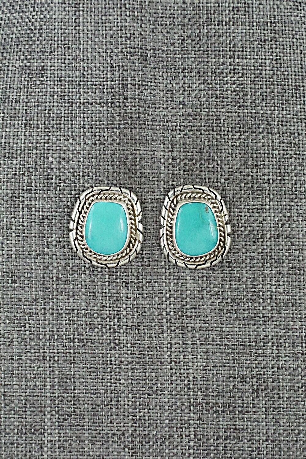 Turquoise & Sterling Silver Earrings - Peggy Skeets