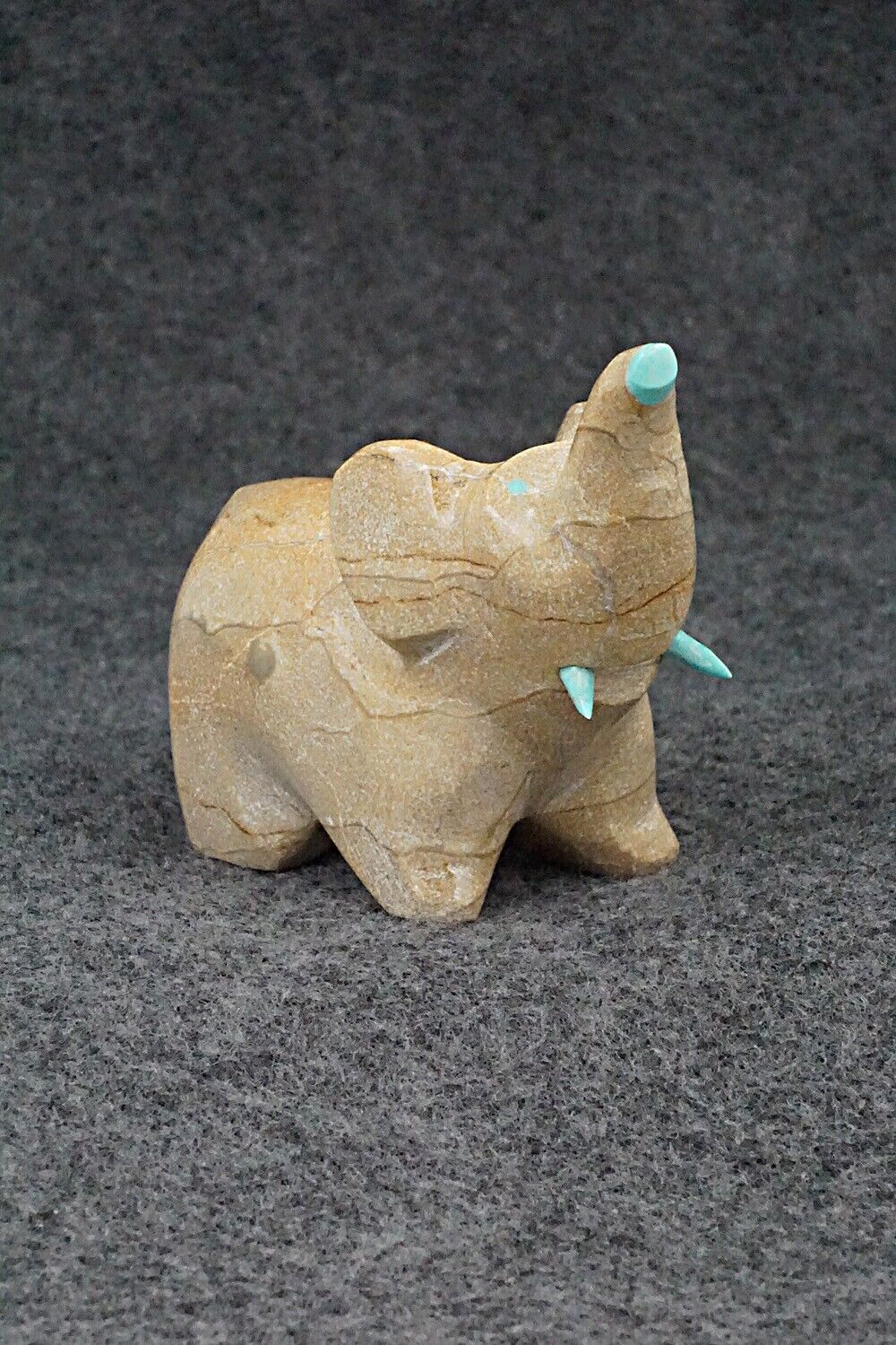 Elephant Zuni Fetish Carving - Enrike Leekya