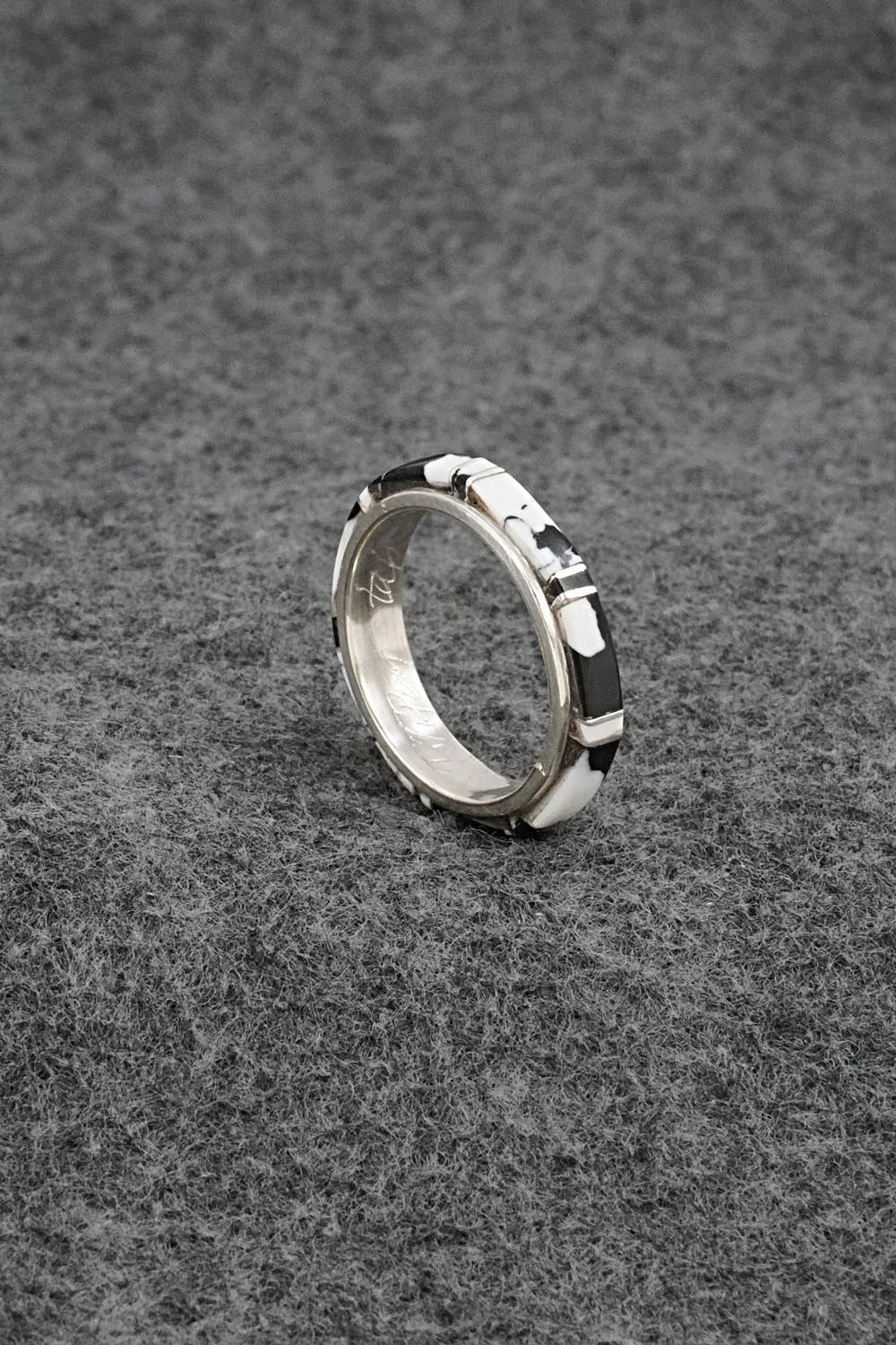 White Buffalo & Sterling Silver Ring - Terrance Panteah - Size 8