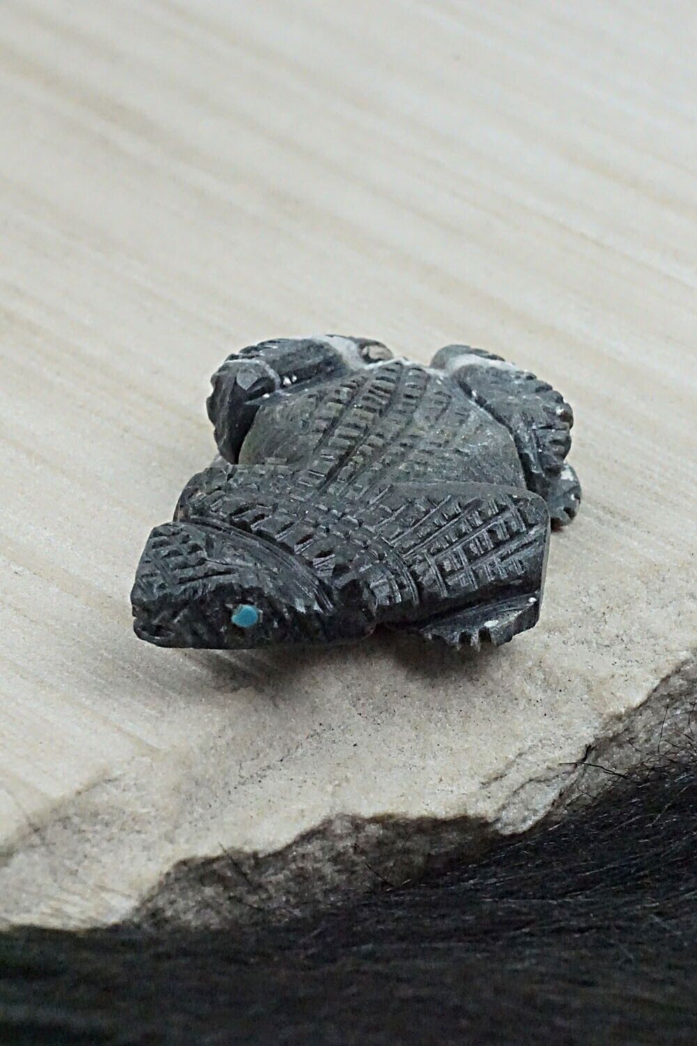 Horned Toad Zuni Fetish Carving - Kent Banteah
