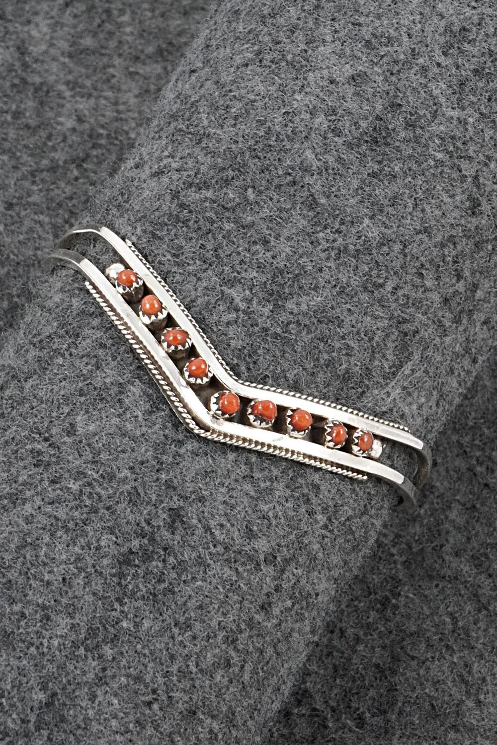 Coral & Sterling Silver Bracelet - Susie Livingston