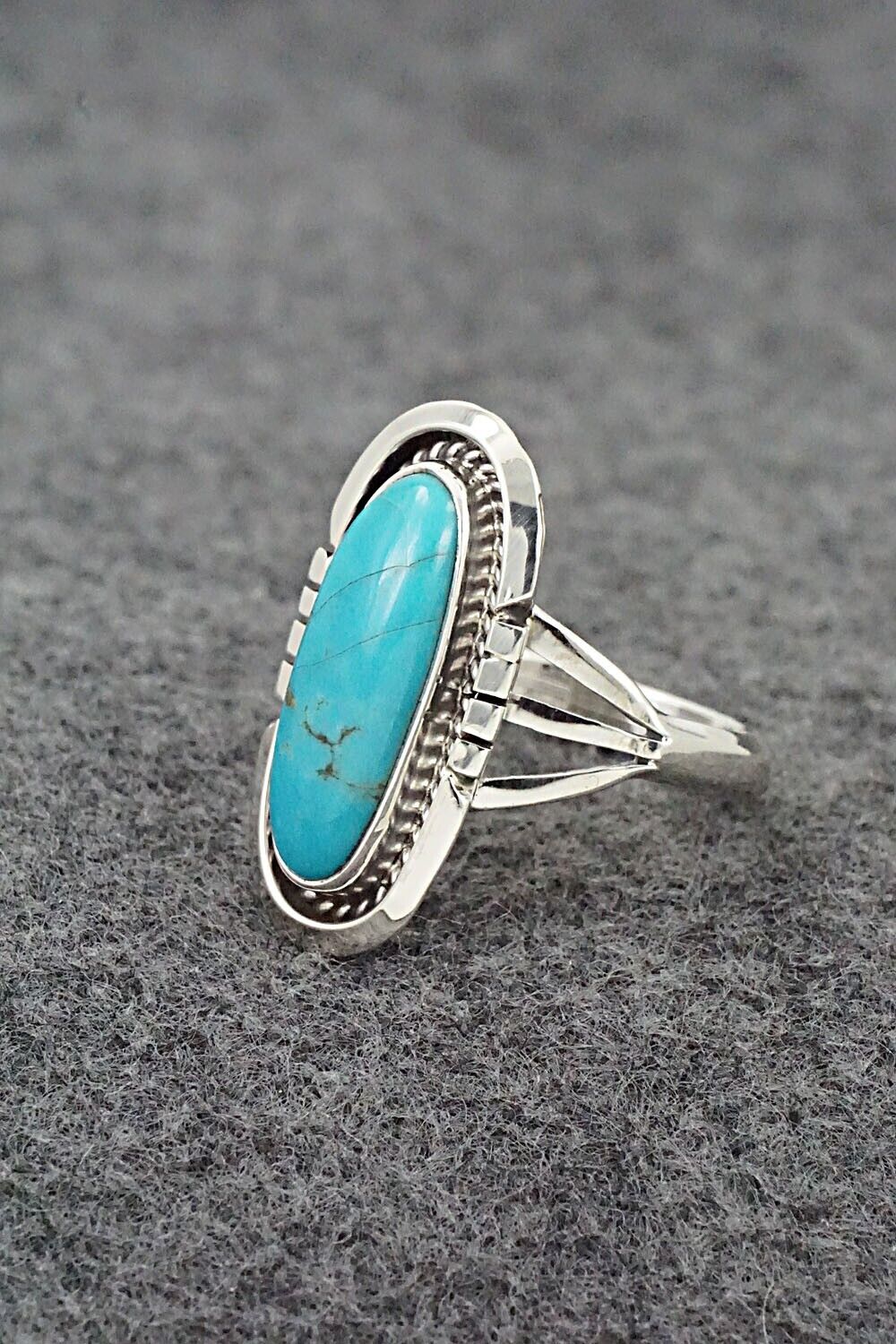 Turquoise & Sterling Silver Ring - Samuel Yellowhair - Size 8.75