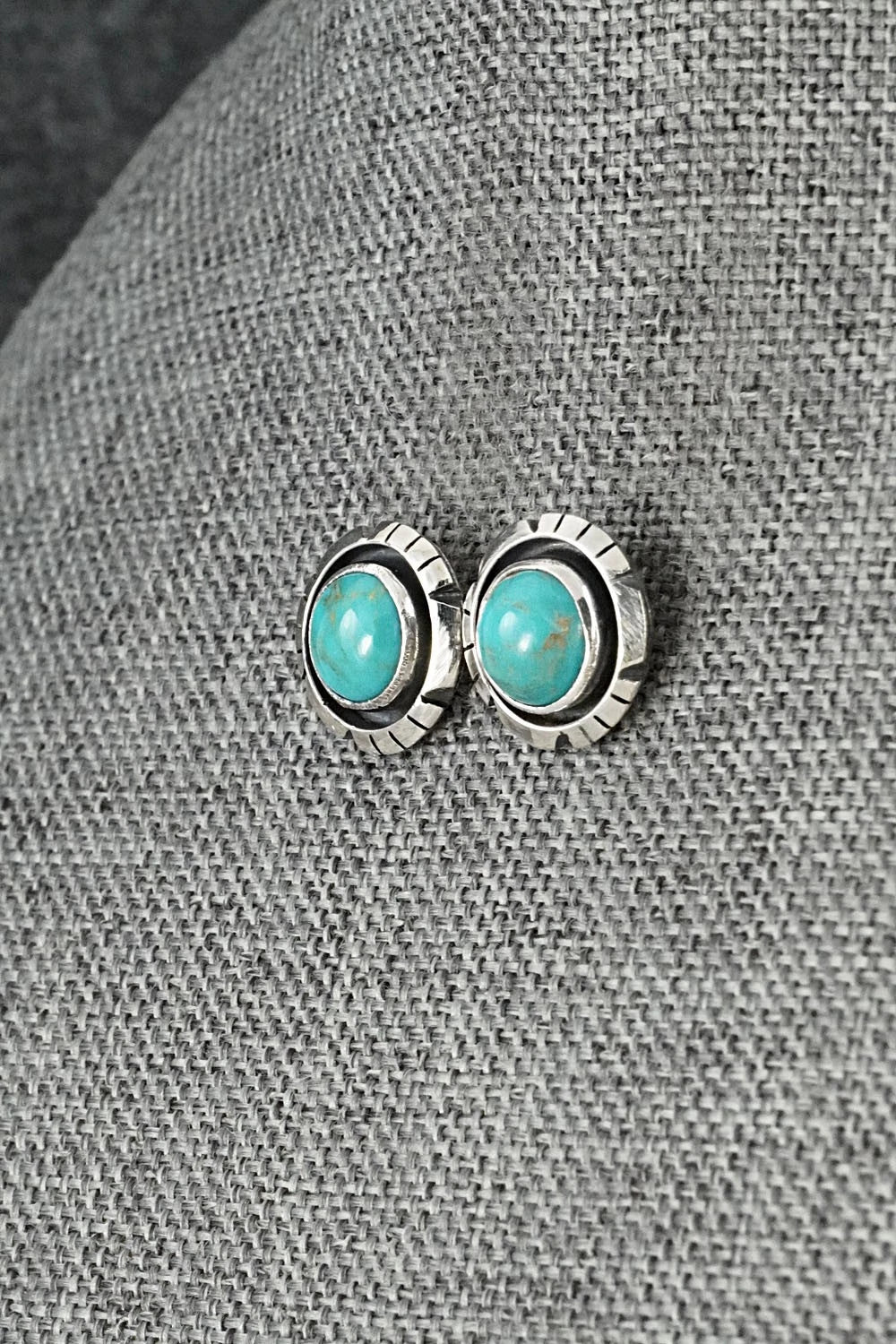 Turquoise & Sterling Silver Earrings - Amos Begay
