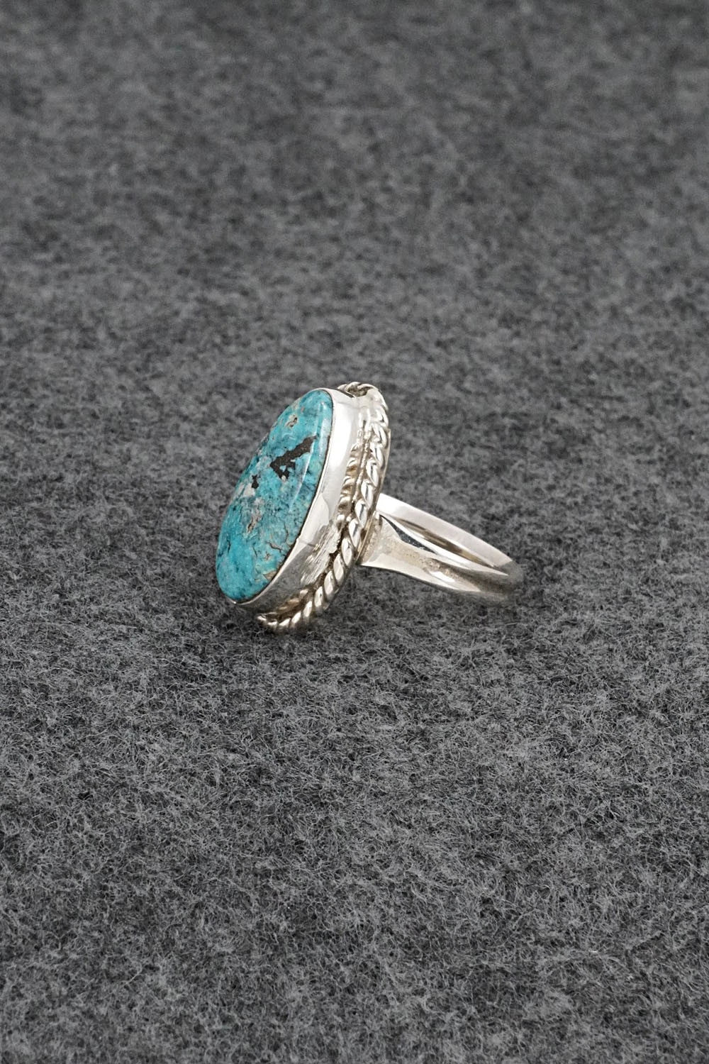 Turquoise & Sterling Silver Ring - Darius Arviso - Size 7.5