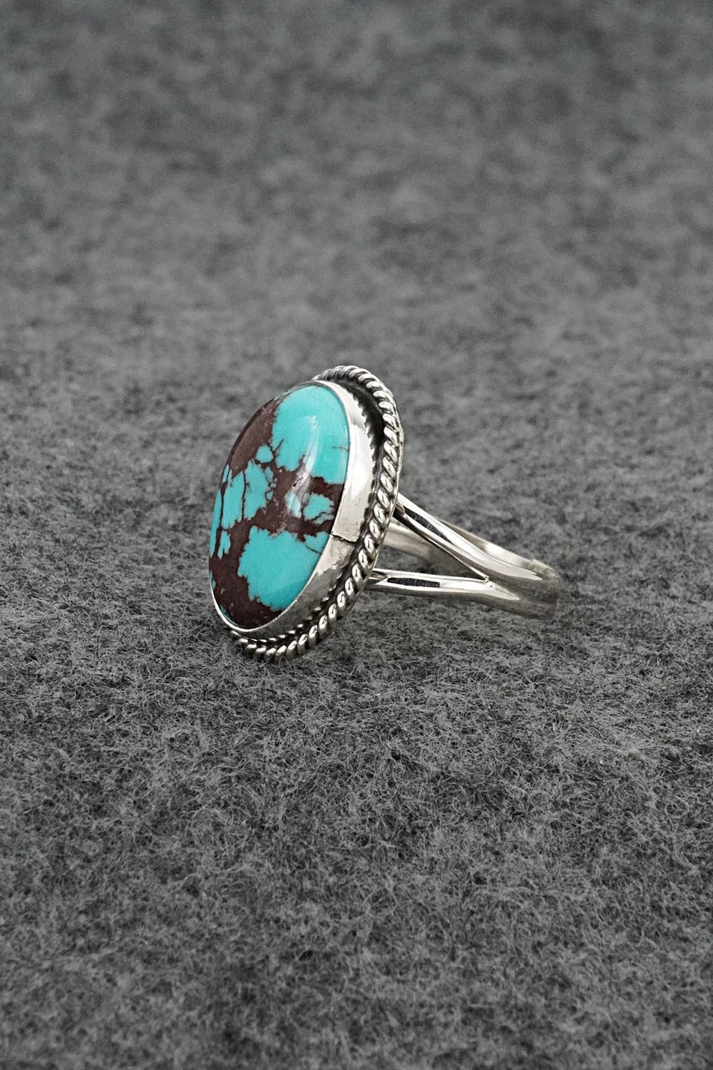 Turquoise & Sterling Silver Ring - Eugene Gruber - Size 8