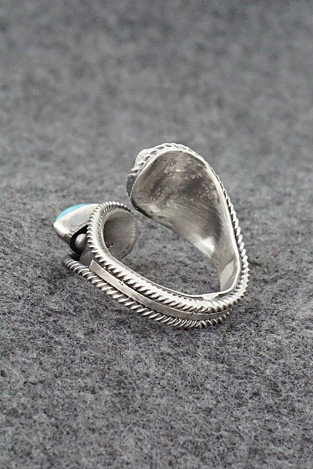 Turquoise & Sterling Silver Ring - Kenny Lonjose - Size 9.5