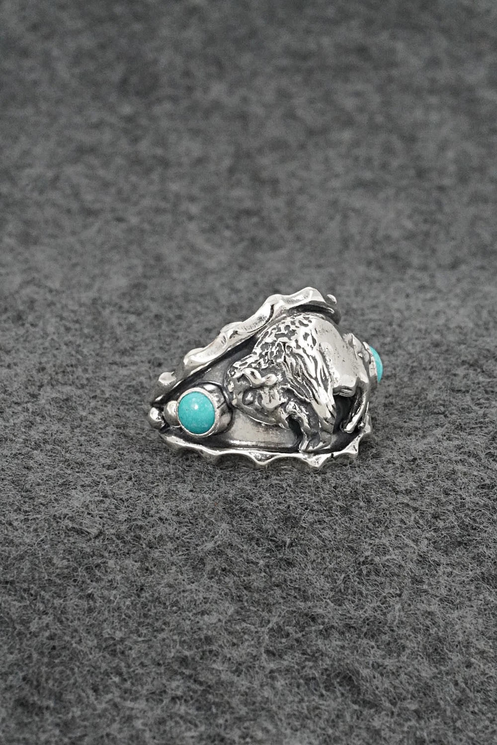 Turquoise & Sterling Silver Ring - Genevieve Francisco - Size 11