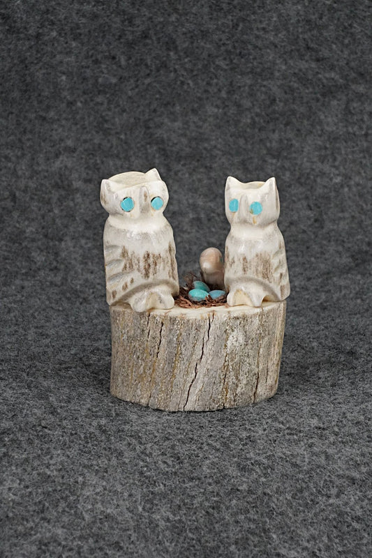Owls Zuni Fetish Carving - Marvelita Phillips