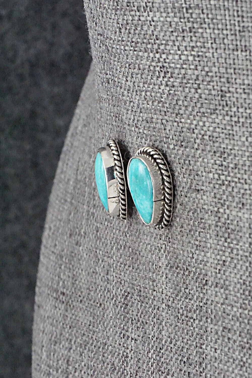 Turquoise & Sterling Silver Earrings - Marco Begaye