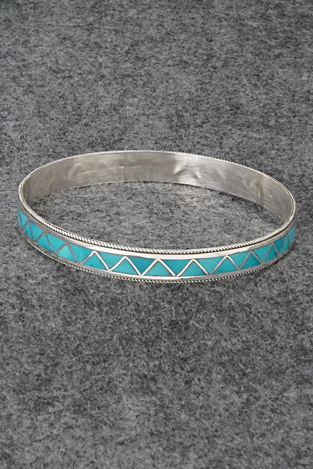 Turquoise & Sterling Silver Bangle Bracelet - Claudine Haloo