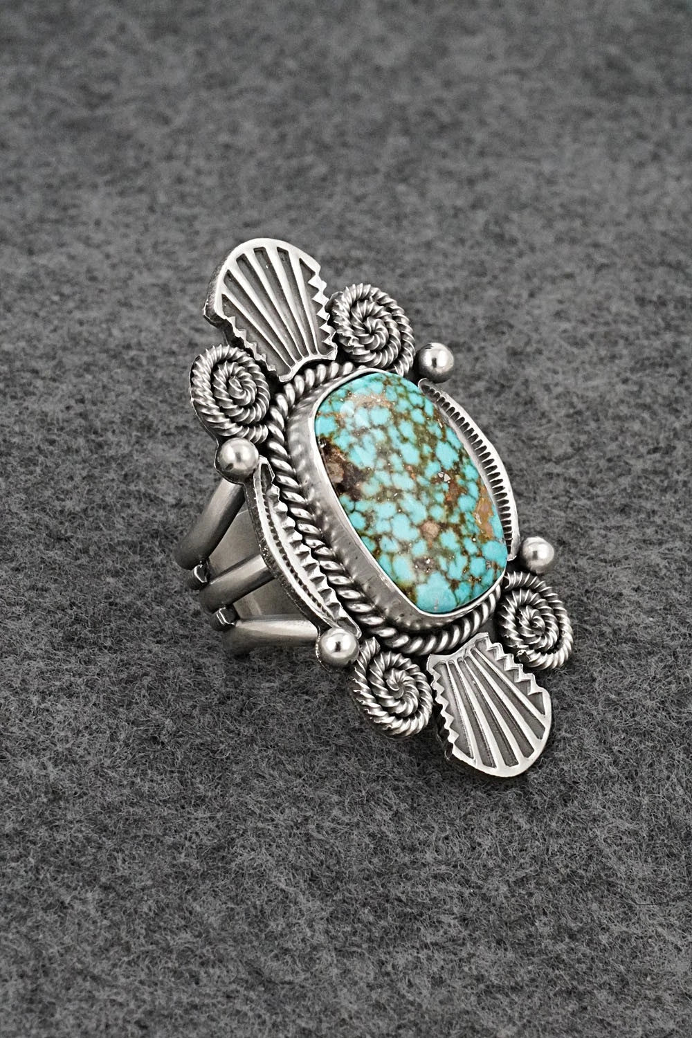 Turquoise & Sterling Silver Ring - Michael Calladitto - Size 7.5