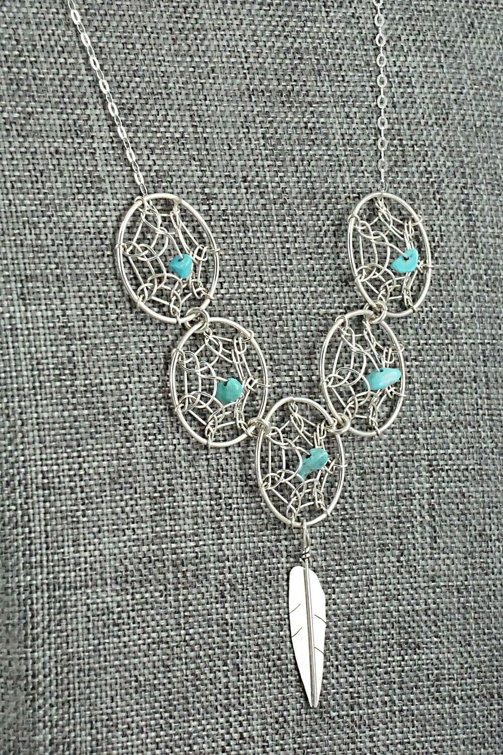 Turquoise & Sterling Silver Necklace - Lorenzo Arviso Jr.