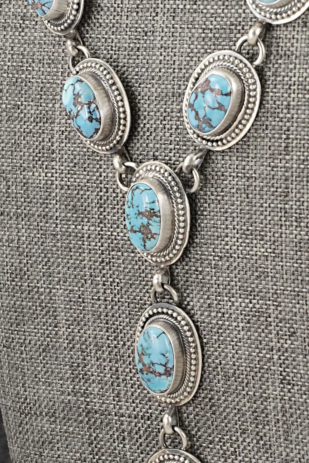 Turquoise & Sterling Silver Necklace and Earrings Set - Kathleen Livingston