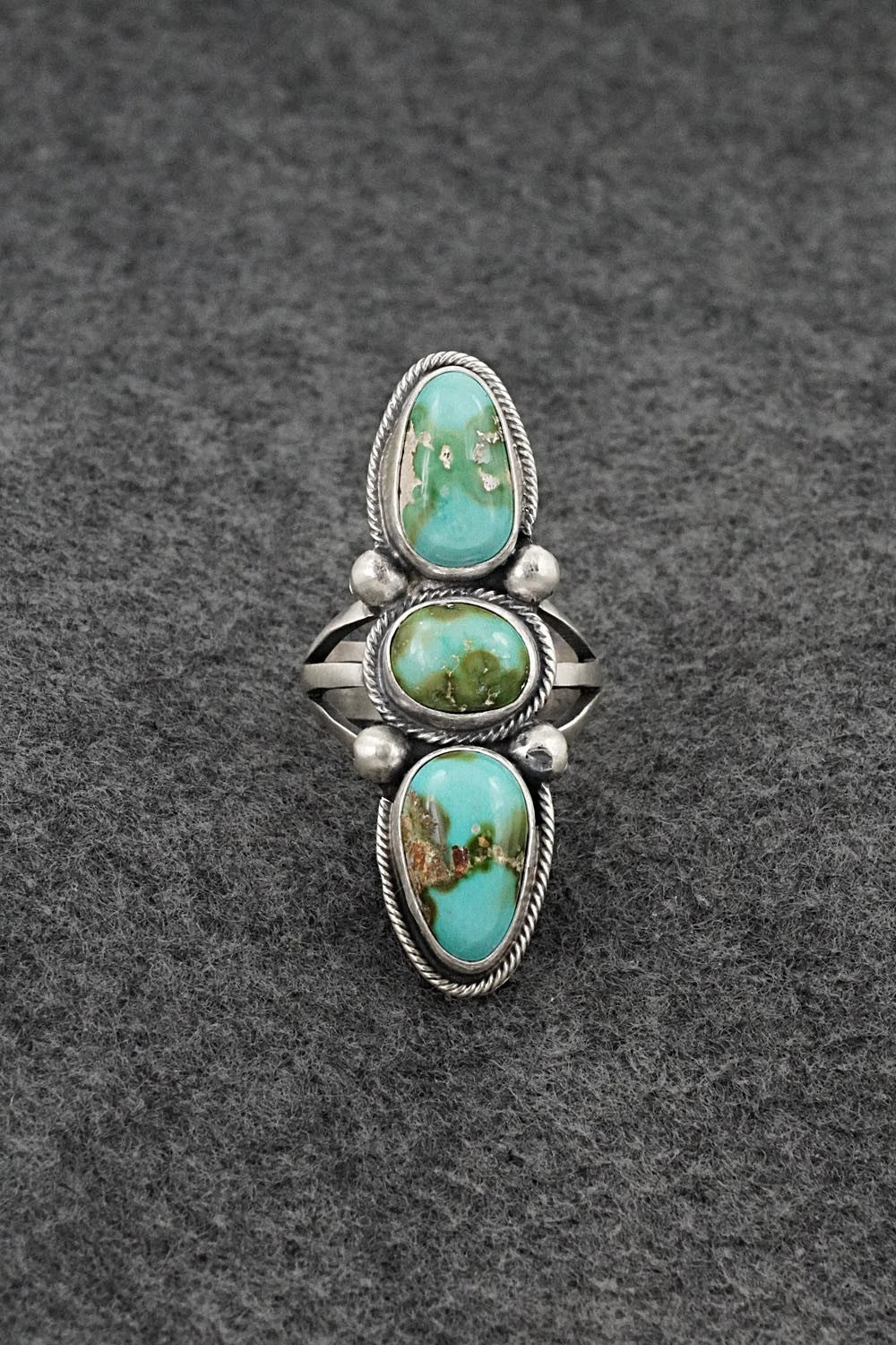 Turquoise & Sterling Silver Ring - Bobby Johnson - Size 9