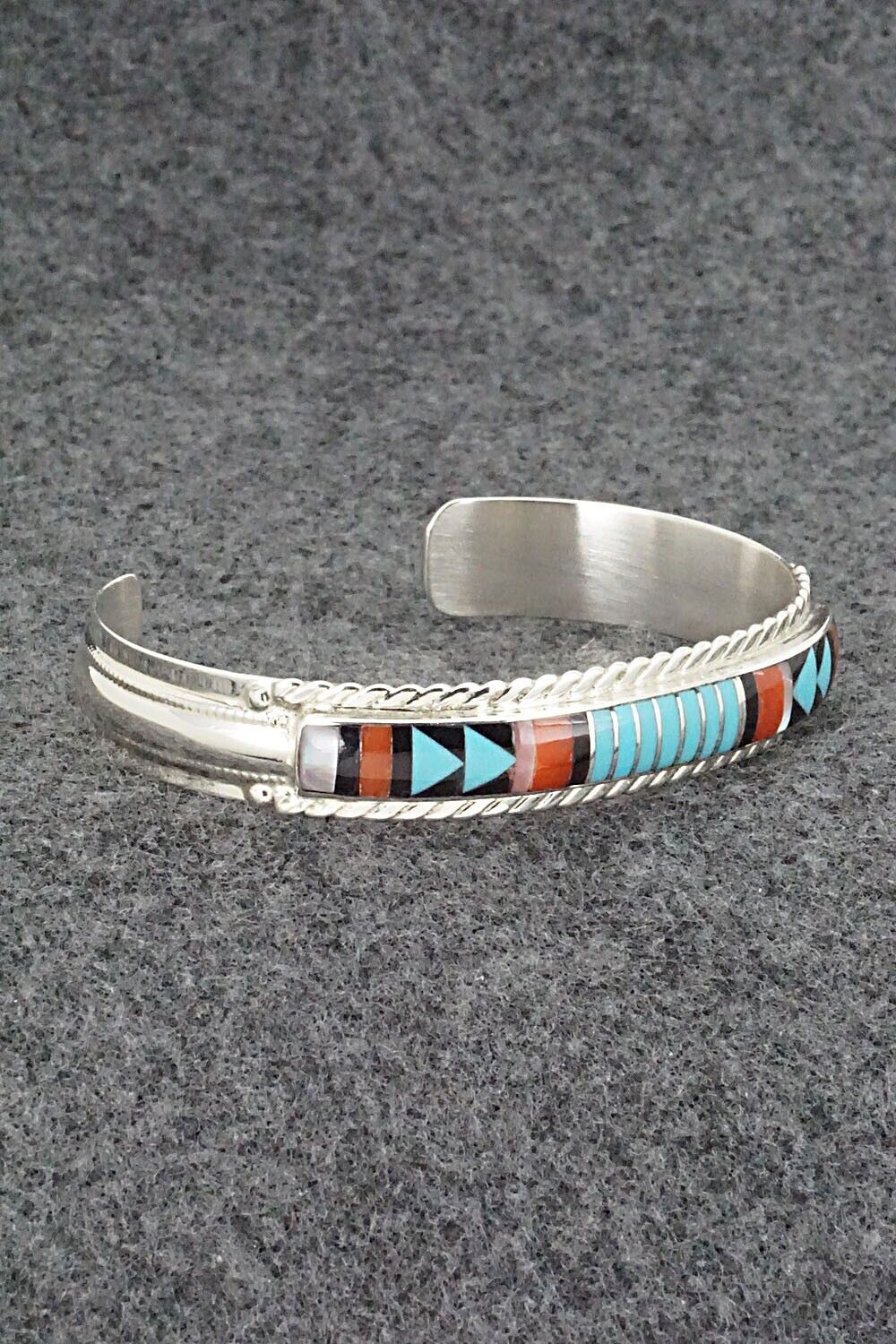 Multi Stone & Sterling Silver Inlay Bracelet - Rebecca Sheyka