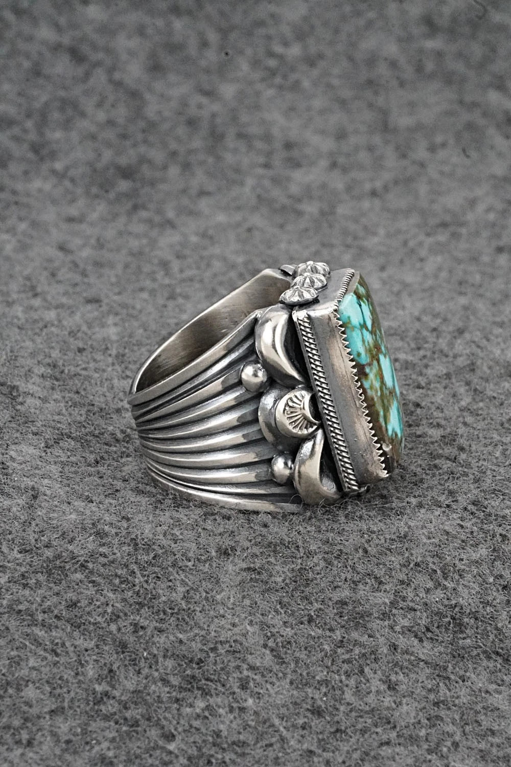 Turquoise & Sterling Silver Ring - Delbert Gordon - Size 10.5