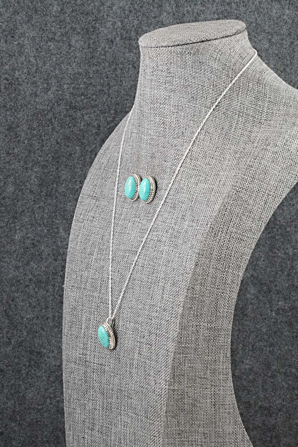 Turquoise & Sterling Silver Necklace Set - Murray Hannaweeka