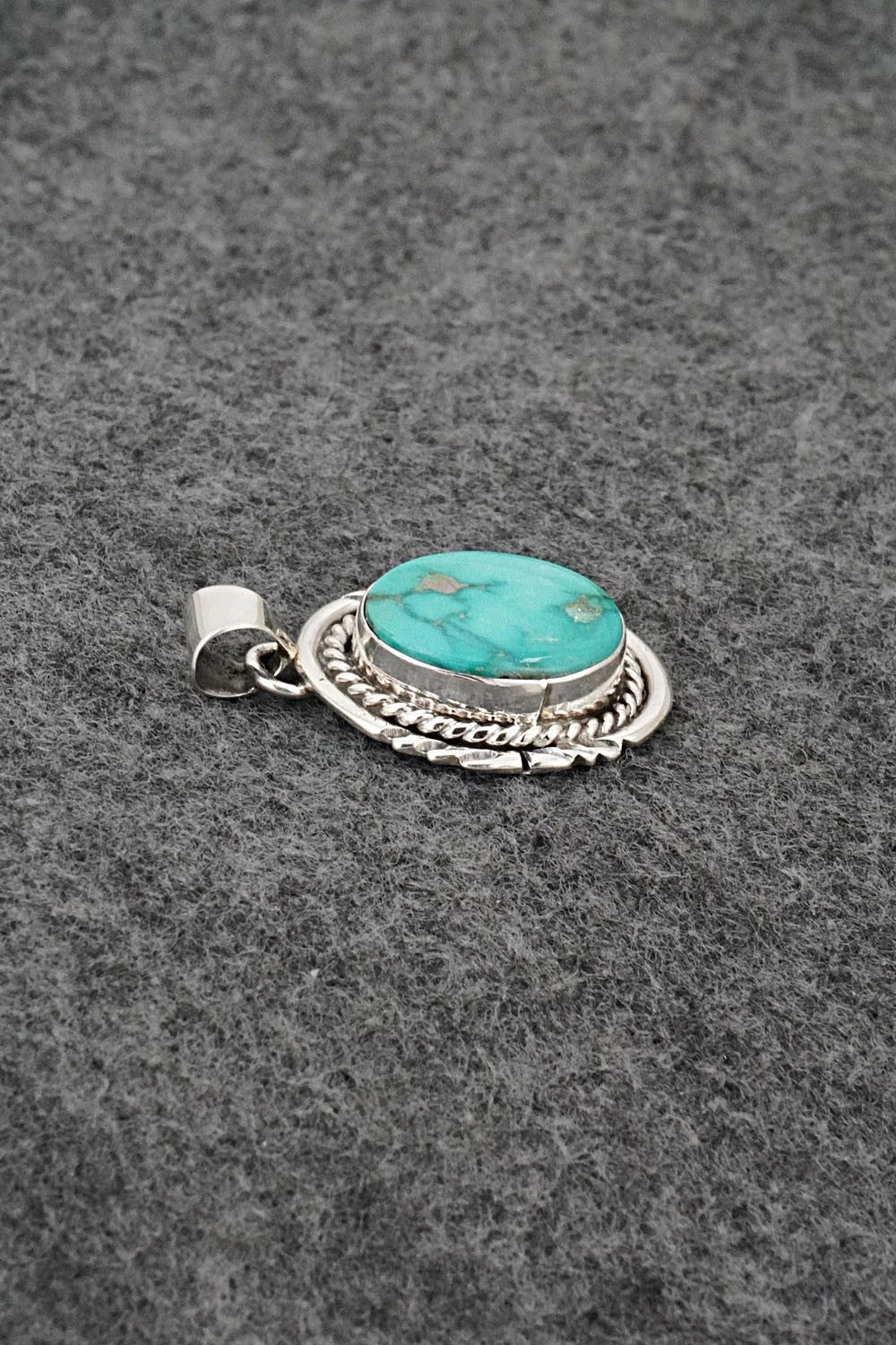 Turquoise and Sterling Silver Pendant - Gene Martinez