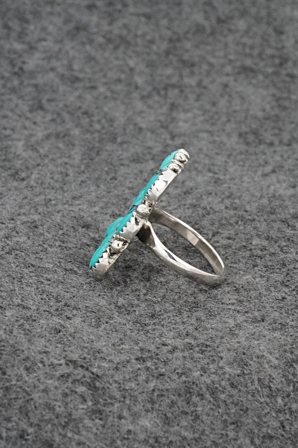 Turquoise & Sterling Silver Ring - Priscilla Reeder - Size 7.5