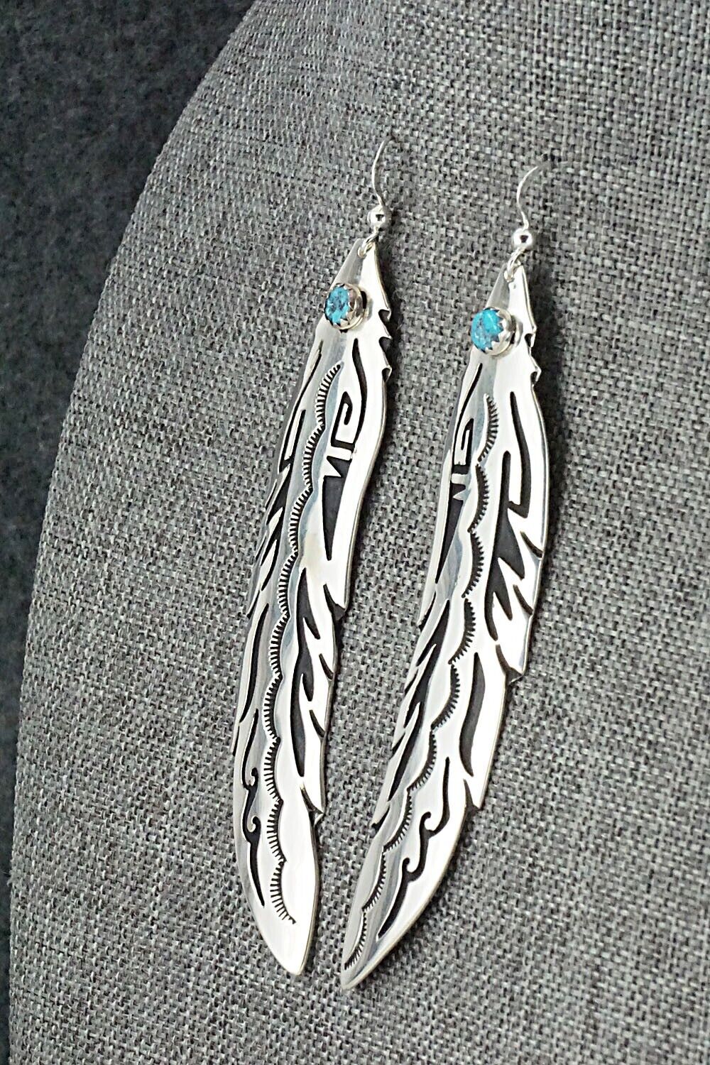 Turquoise & Sterling Silver Earrings - Rosita Singer